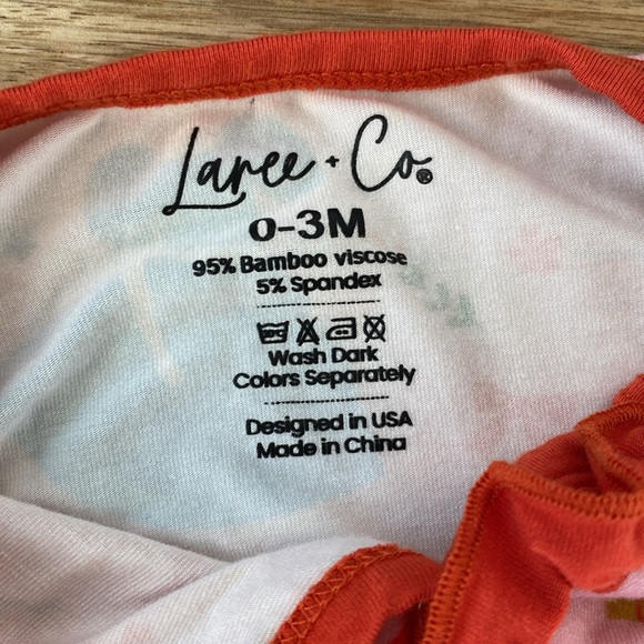 Laree + Co. Bamboo Holiday Ruffle Convertible Footie Pajama - Picture 4 of 7